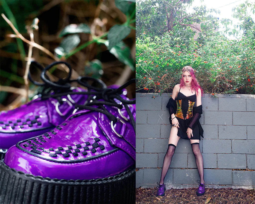 Purple Metallic TUKSkin Viva Mondo Creeper T.U.K. Footwear Outlet