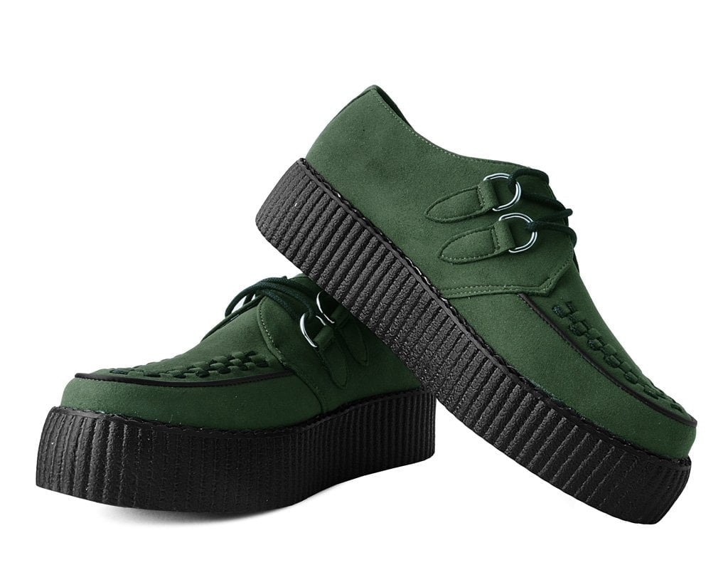 Olive Faux Suede Interlace Mondo Creeper