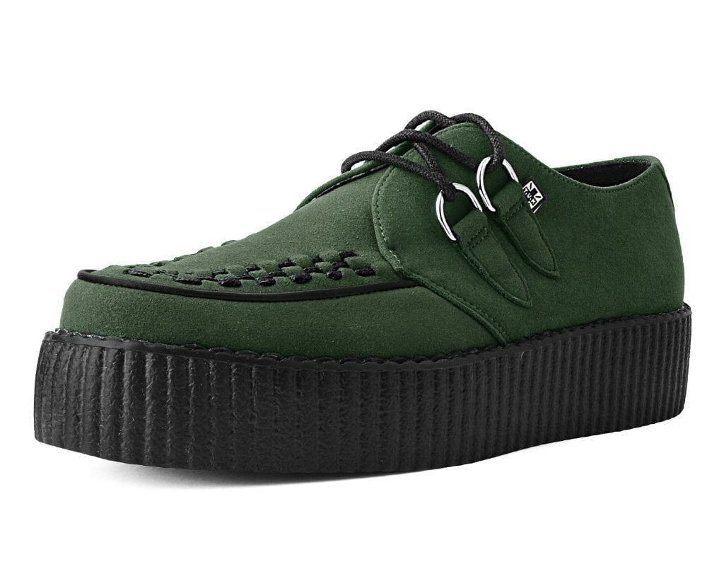 Olive Faux Suede Interlace Mondo Creeper