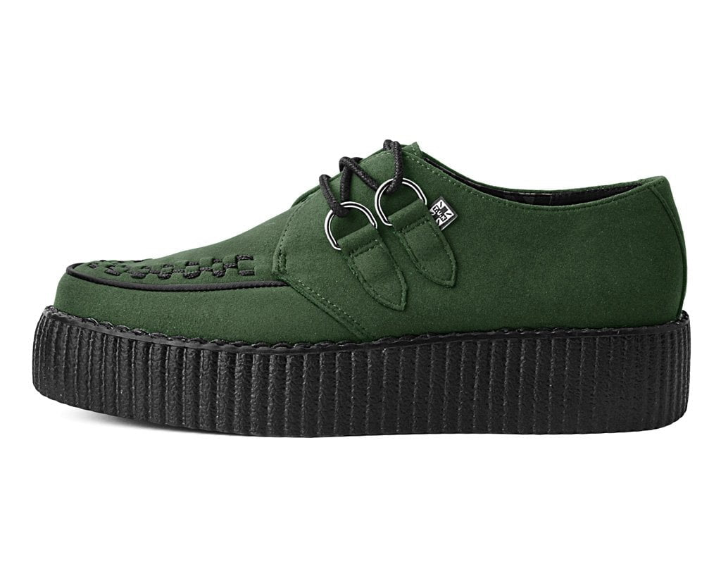 Olive Faux Suede Interlace Mondo Creeper