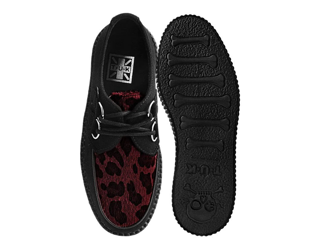 Black & Burgundy Leopard D-Ring Mondo Creeper