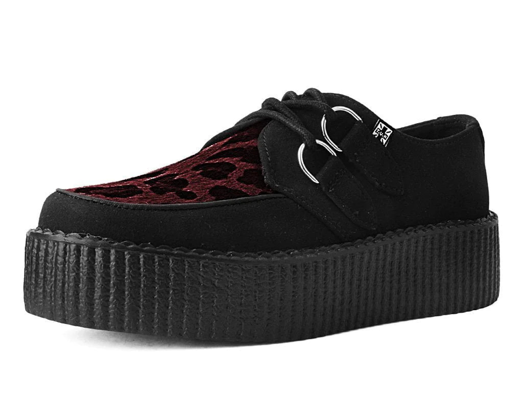 Black & Burgundy Leopard D-Ring Mondo Creeper